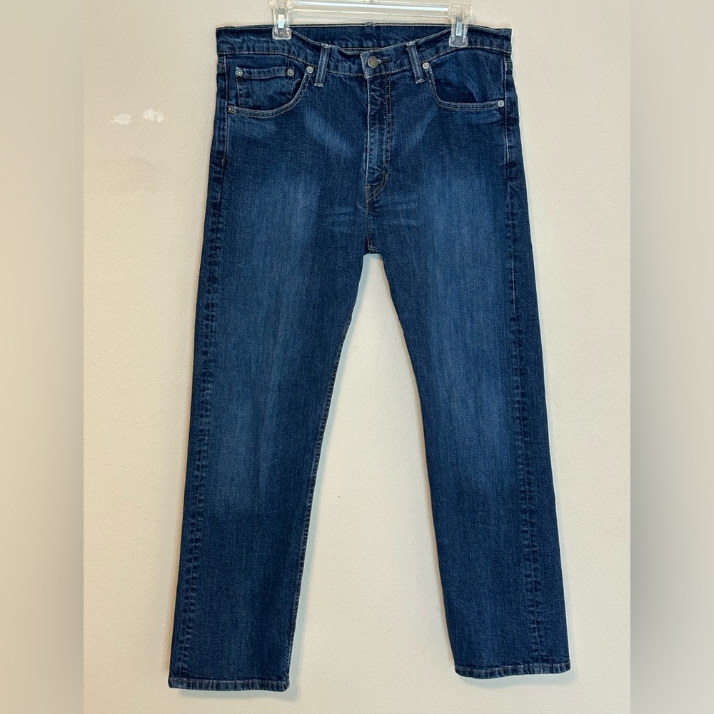 Levi's Men’s 505 Regular Fit Dark Blue Jeans - size 36x30